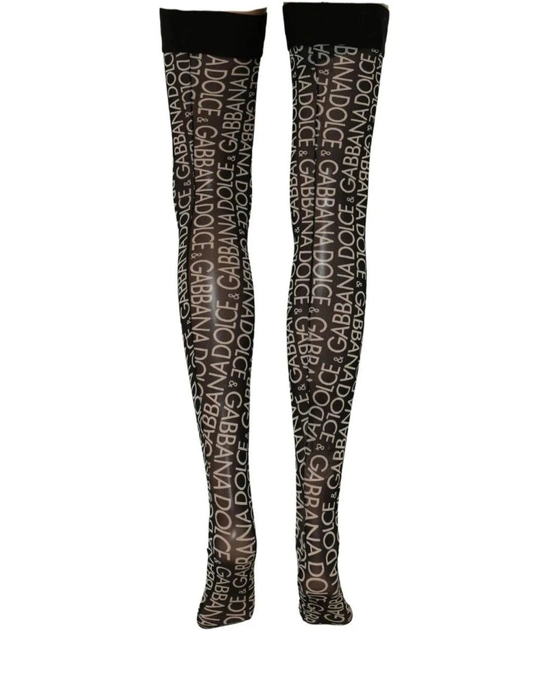 Dolce & Gabbana Hold Up Sock in black, Nylon — view 4