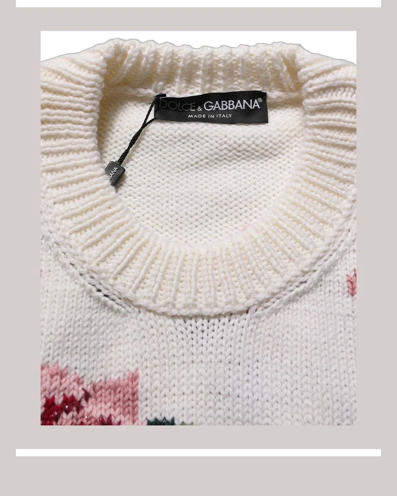 Dolce & Gabbana Sweater in white, Wool — view 8