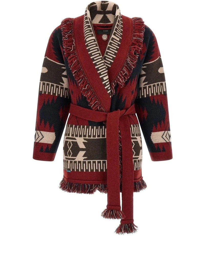 Alanui Cardigan in red, Cashmere