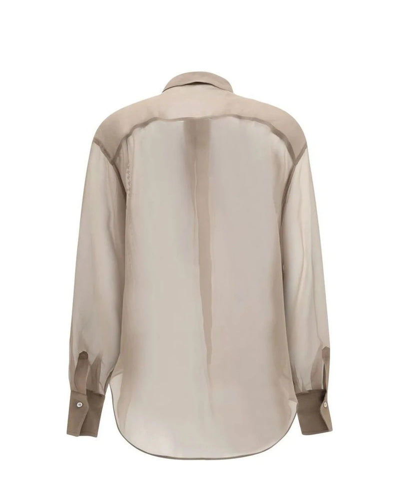 Brunello Cucinelli Blouse in beige, Silk — view 2