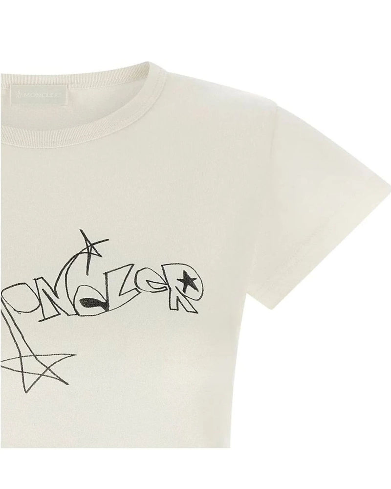 Moncler T-Shirt in white, Cotton — view 3