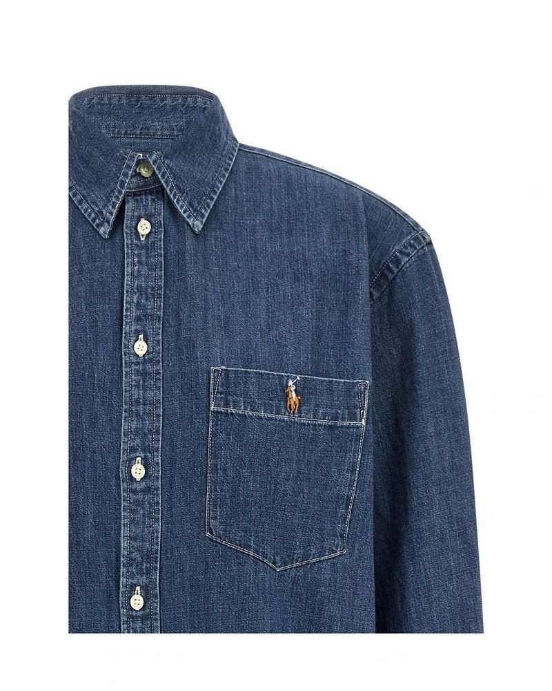 Polo Ralph Lauren Dress Shirt in blue, Cotton — view 3