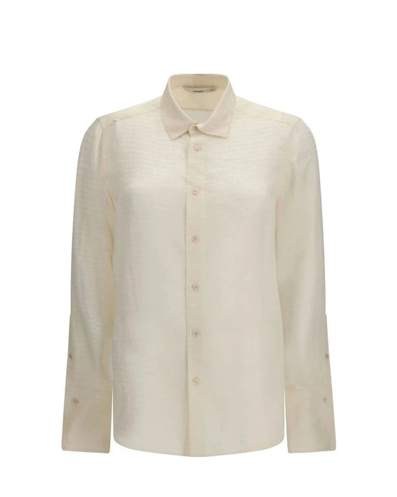 Fendi Dress Shirt in beige, Silk