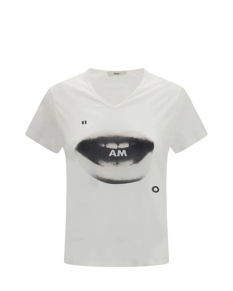 Fendi T-Shirt in white, Cotton