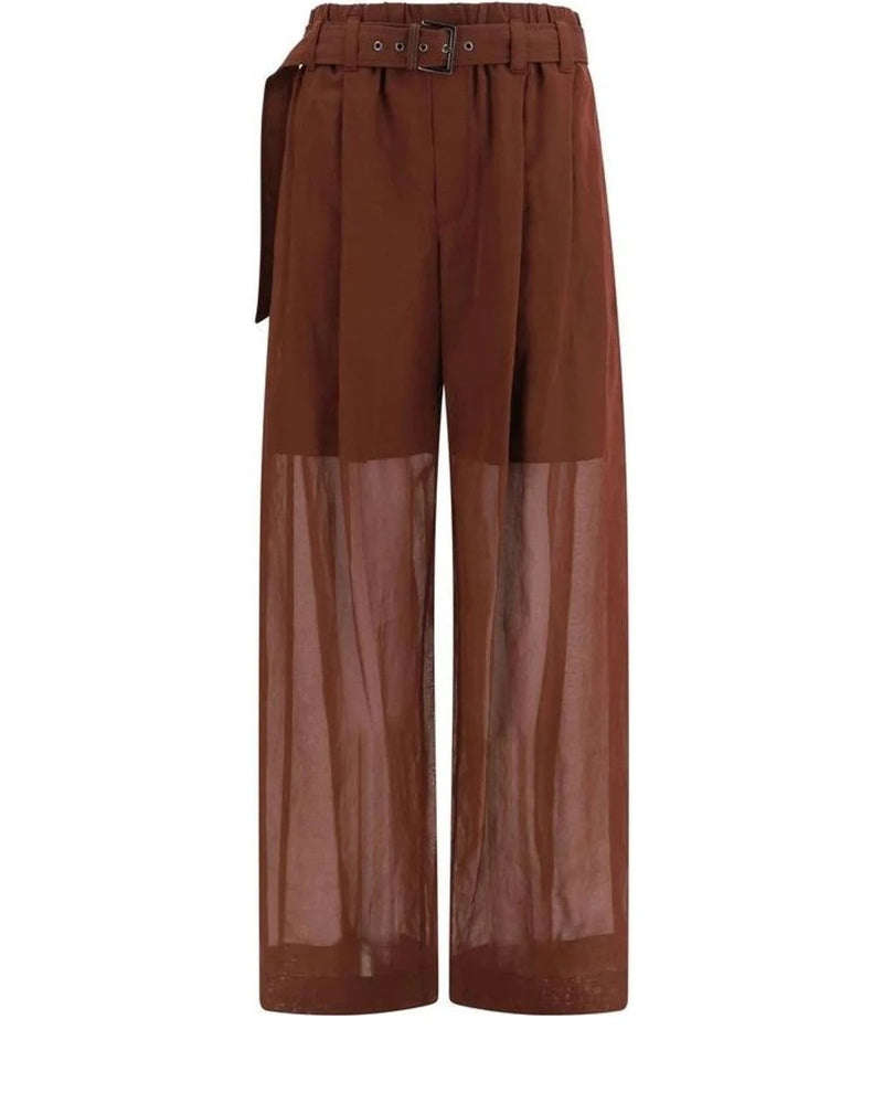 Brunello Cucinelli Palazzo Pant in brown, Cotton