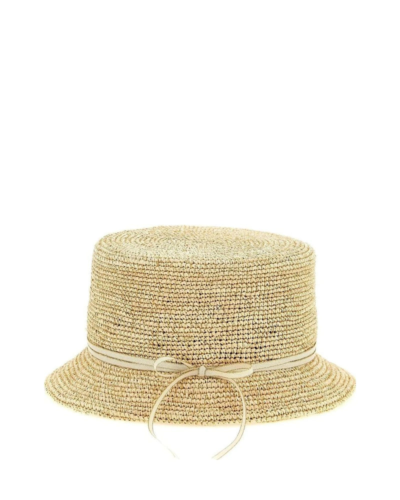 Maison Michel Sun Hat in beige, Straw — view 3