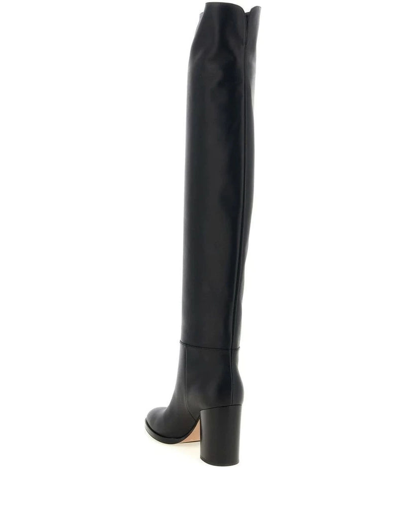 Gianvito Rossi Knee High Boots in black, Calfskin Leather — view 3