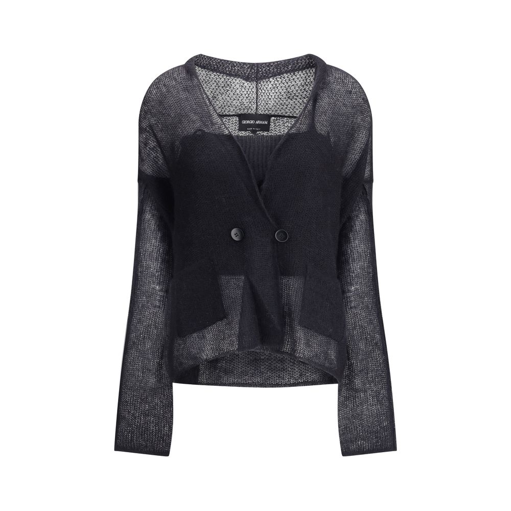 Armani Wool Giorgio Double Breasted Cardigan and Top in A Mohair Blend Twin Set