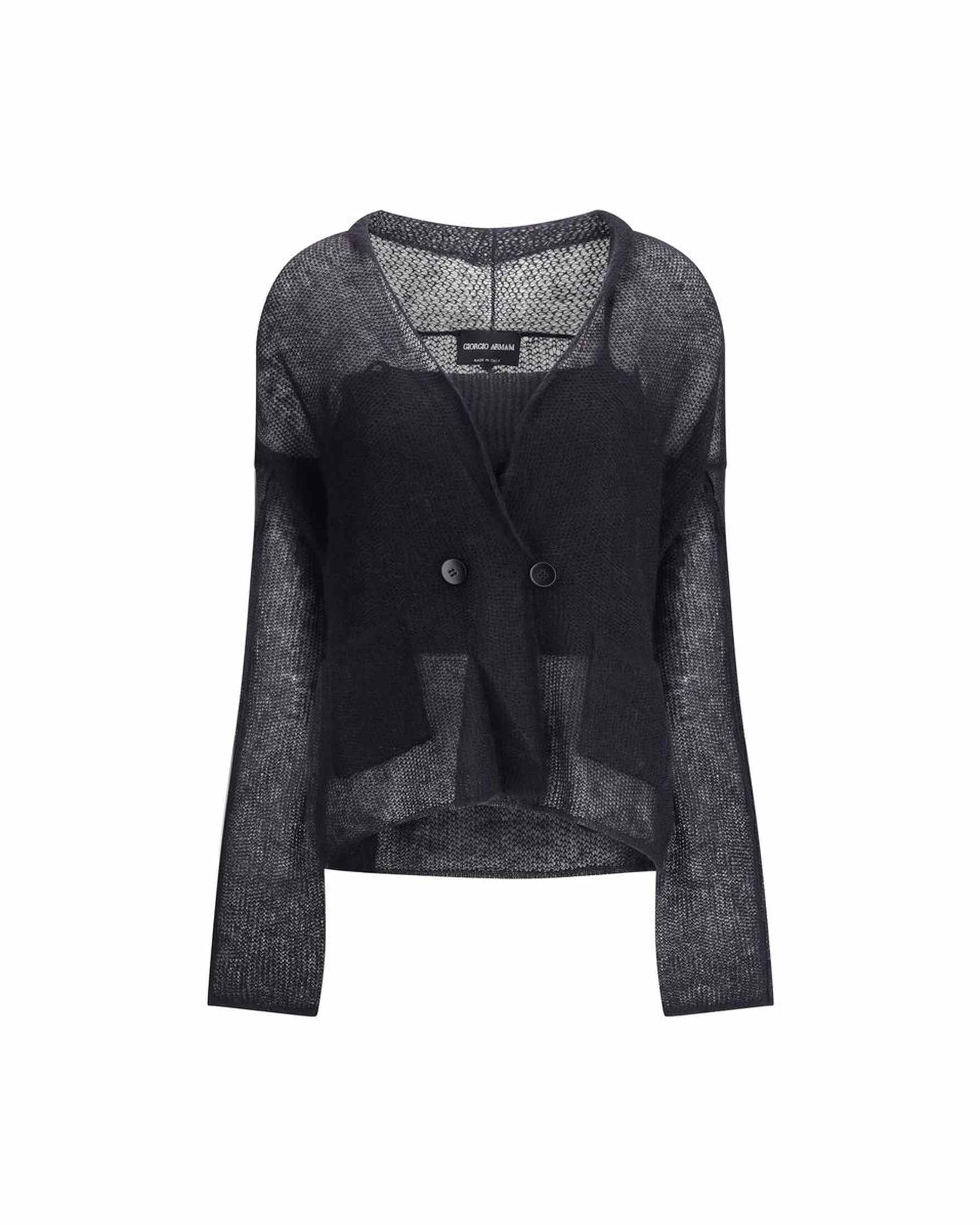 Armani Wool Giorgio Double Breasted Cardigan and Top in A Mohair Blend Twin Set Glam Steals