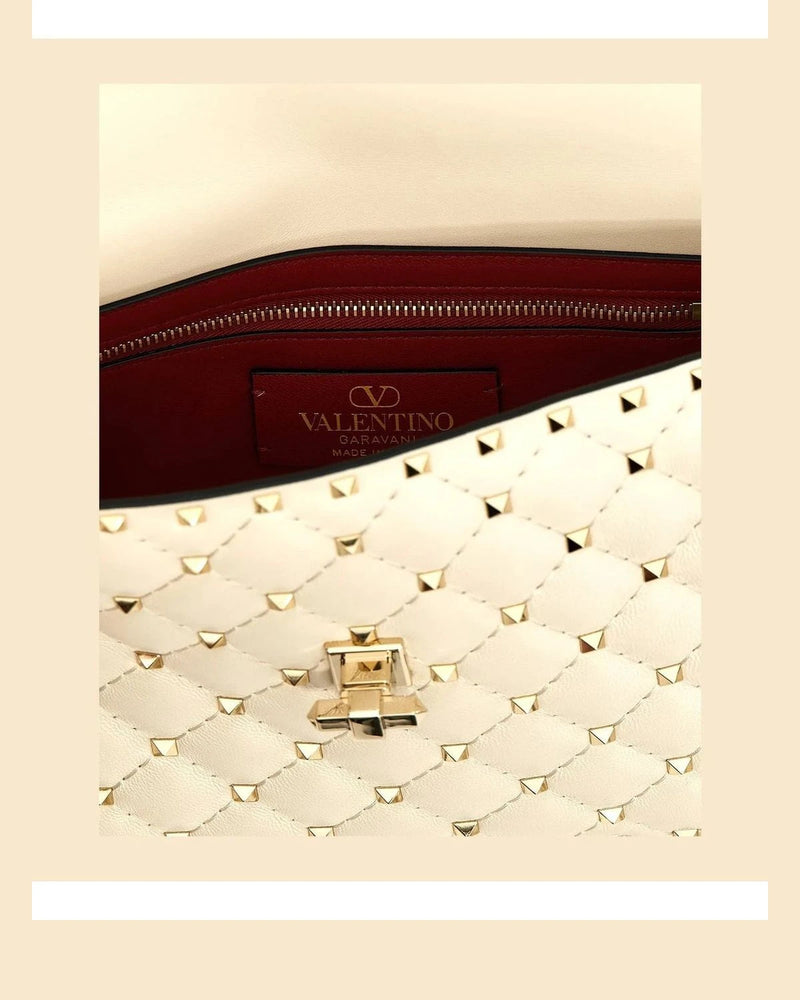 Valentino Garavani Shoulder Bag in white, Lamb Leather — view 4