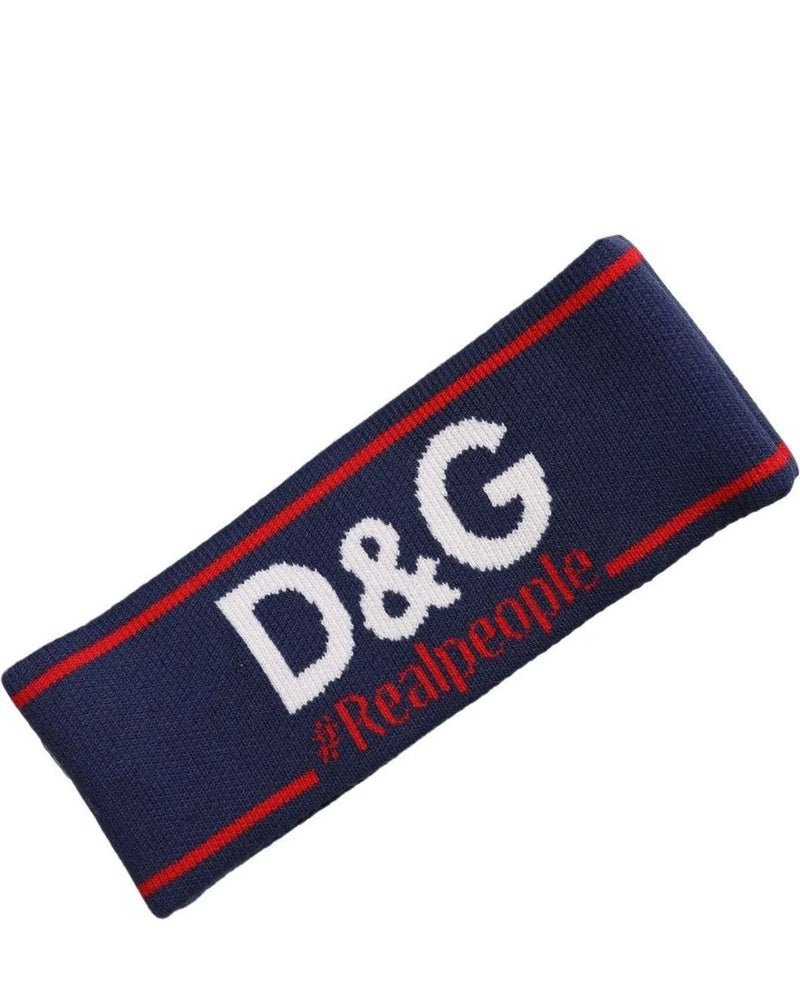 Dolce & Gabbana Headband in navy, Virgin Wool — view 4