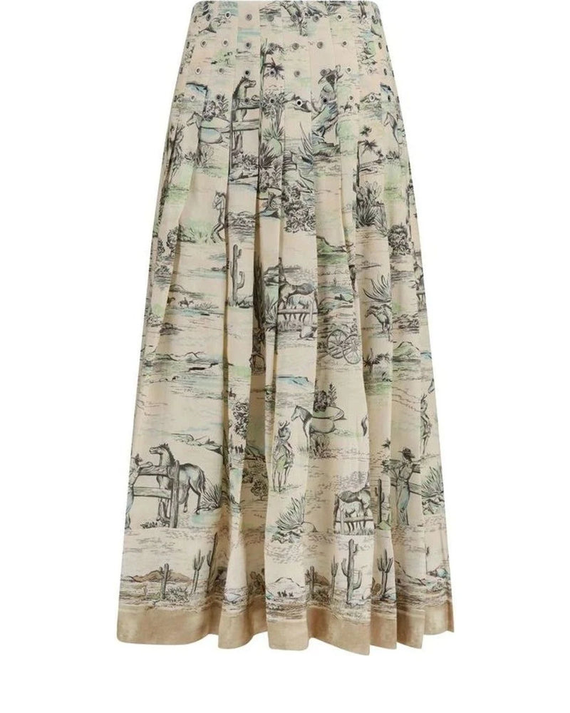 Alemais Skirt in beige, Linen