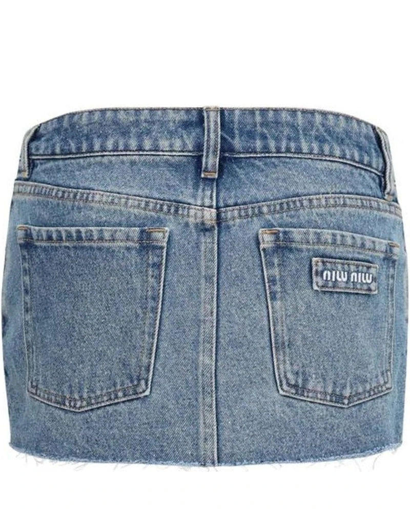 Miu Miu Skirt in blue, Cotton — view 2