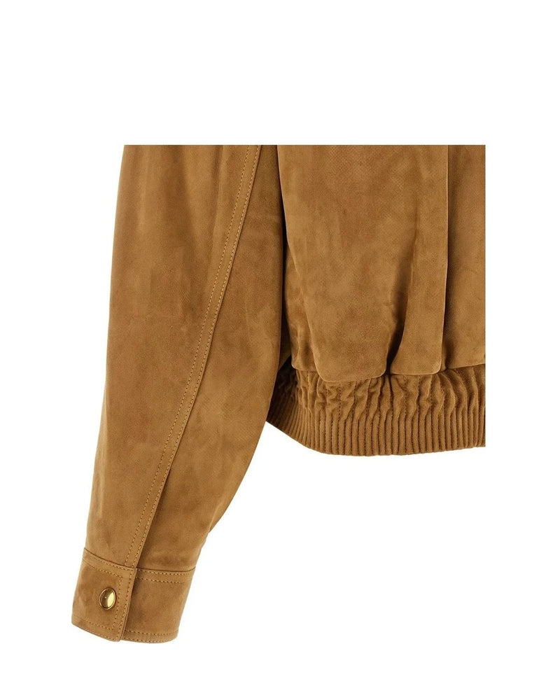 Versace Trucker Jacket in brown, Lamb Leather — view 4