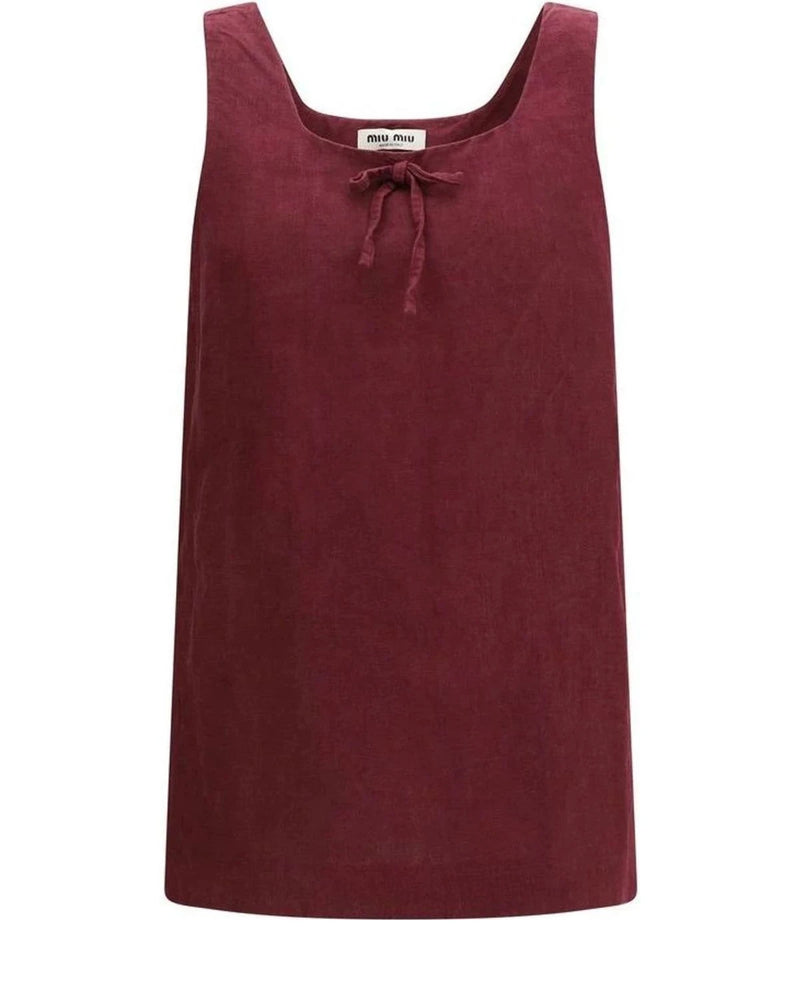Miu Miu Dresse in red, Linen