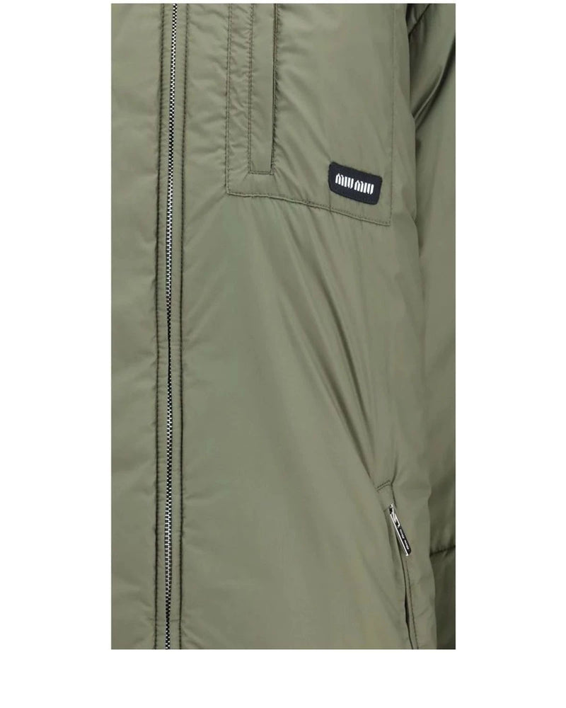 Miu Miu Puffer Jacket in green — view 3