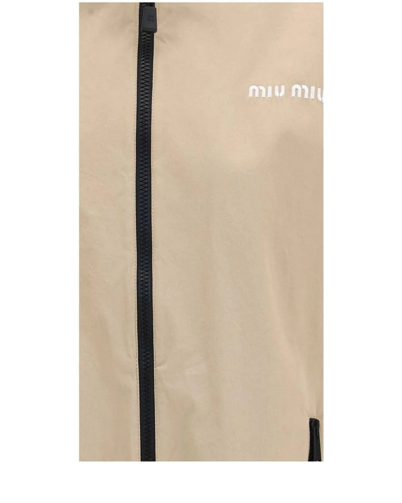 Miu Miu Windbreaker in beige, Cotton — view 3