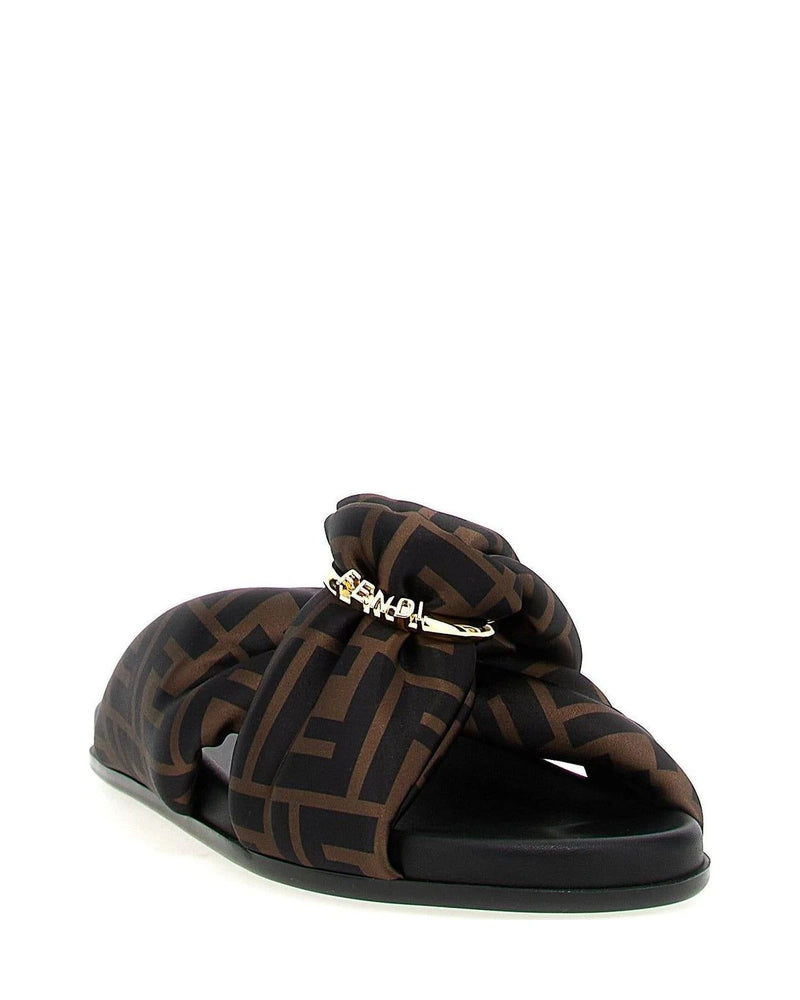 Fendi Slides in brown, Polyester — view 2