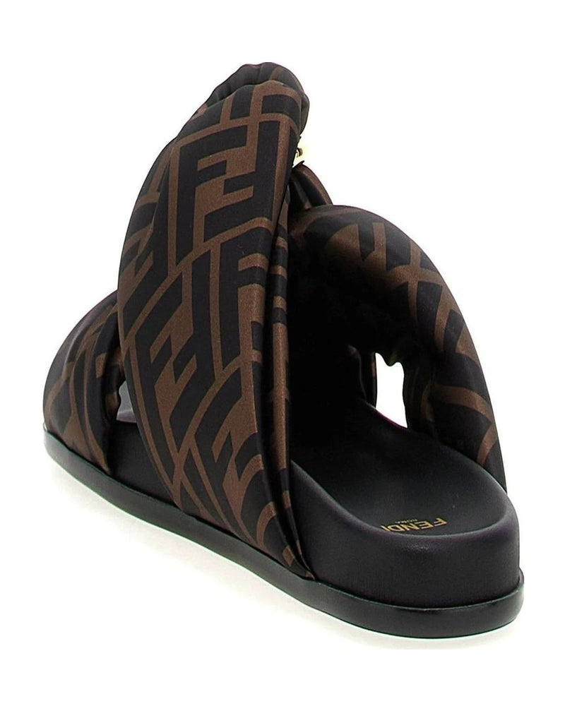 Fendi Slides in brown, Polyester — view 3