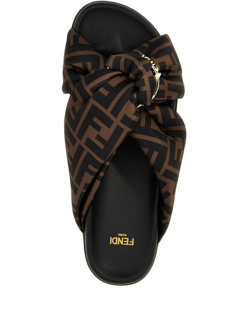 Fendi Slides in brown, Polyester — view 4