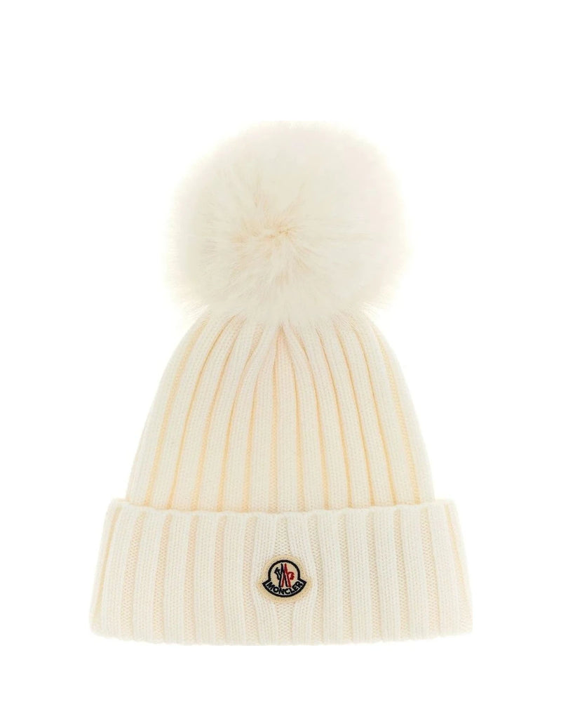 Moncler Winter Hat in white, Wool