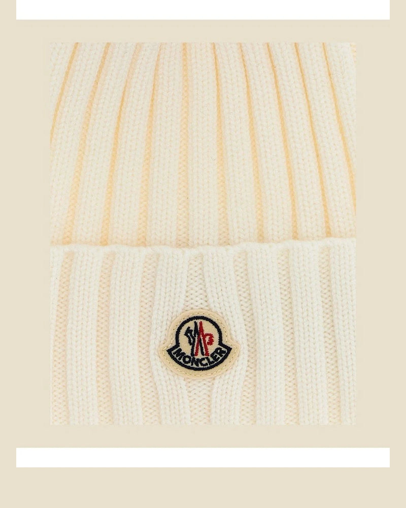 Moncler Winter Hat in white, Wool — view 3