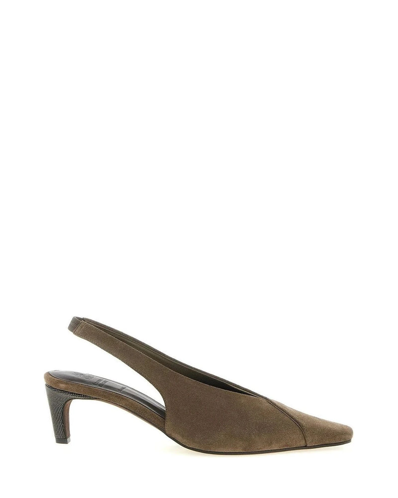 Brunello Cucinelli Pumps in gray, Calfskin Leather