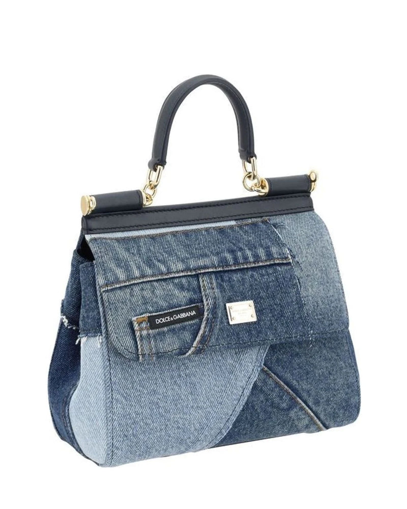 Dolce & Gabbana Satchel Bag in blue, Cotton — view 2
