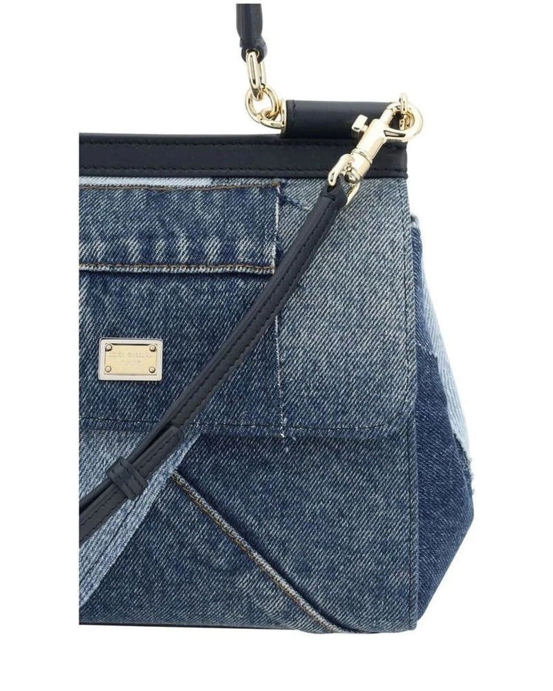 Dolce & Gabbana Satchel Bag in blue, Cotton — view 4
