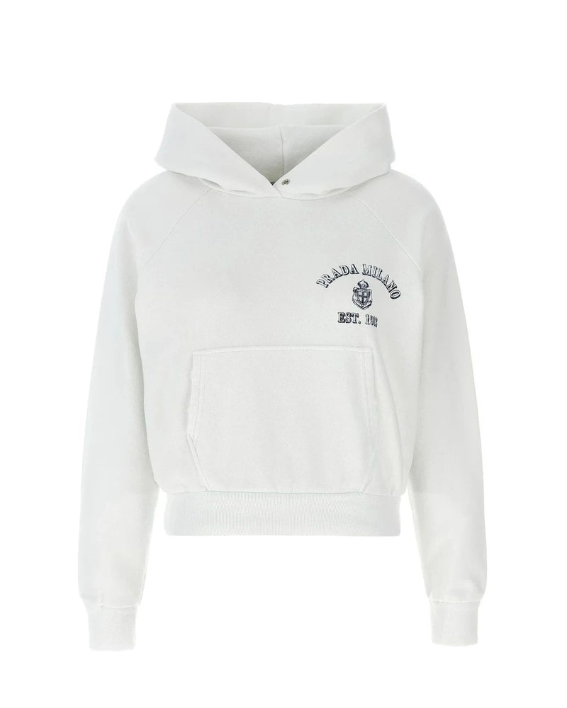 Prada Hoodie in white, Cotton