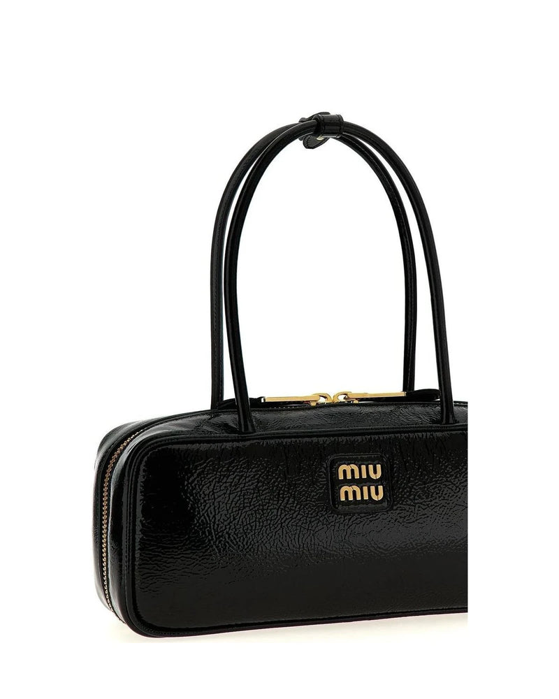 Miu Miu Baguette Handbag in black, Lamb Leather — view 3