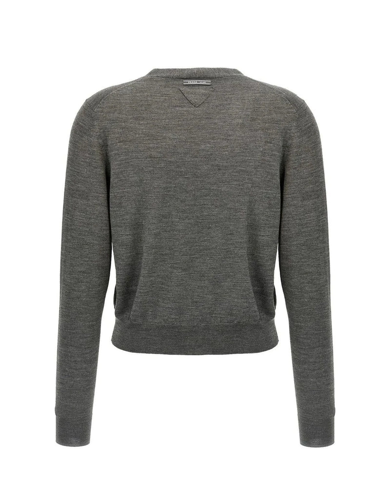 Prada Cardigan in gray, Virgin Wool — view 2