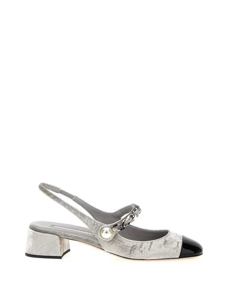 Miu Miu Pumps in silver, Calfskin Leather