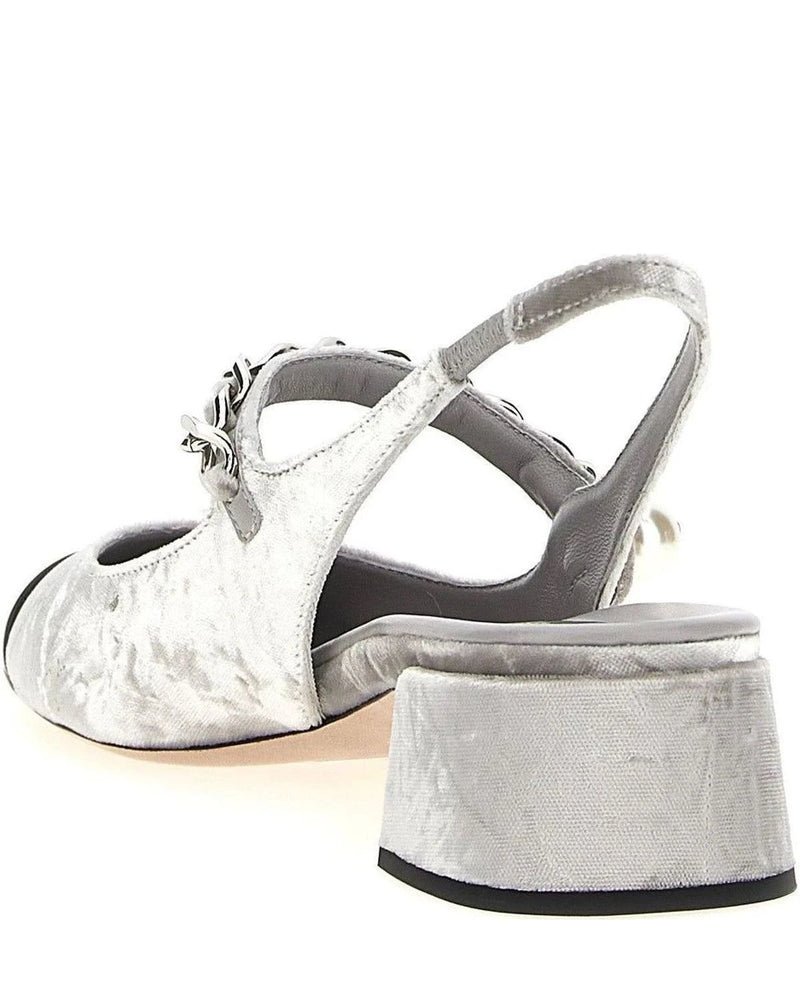 Miu Miu Pumps in silver, Calfskin Leather — view 3