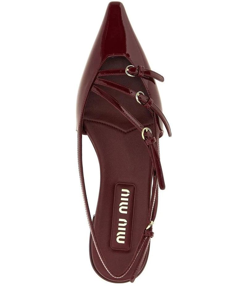 Miu Miu Ballet Flats in red, Calfskin Leather — view 4