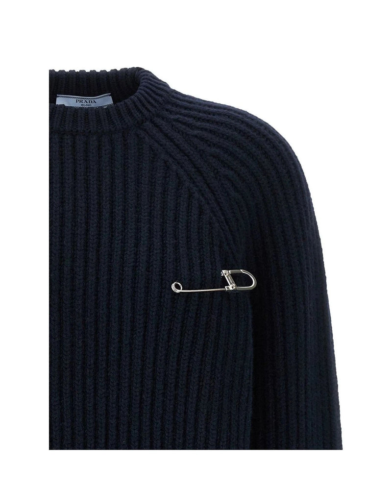 Prada Sweater in navy, Virgin Wool — view 3