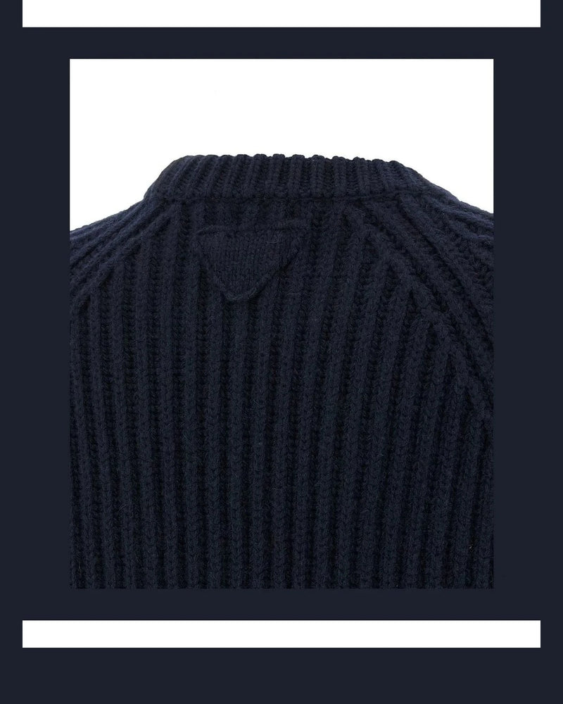 Prada Sweater in navy, Virgin Wool — view 4