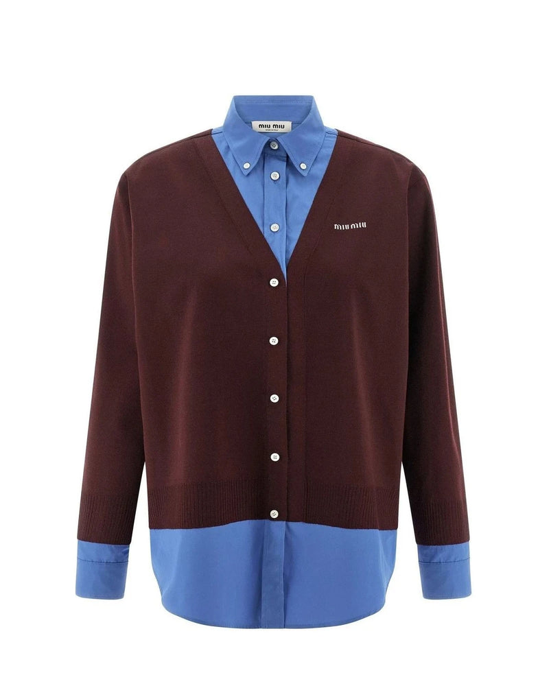 Miu Miu Dress Shirt in multicolor, Virgin Wool