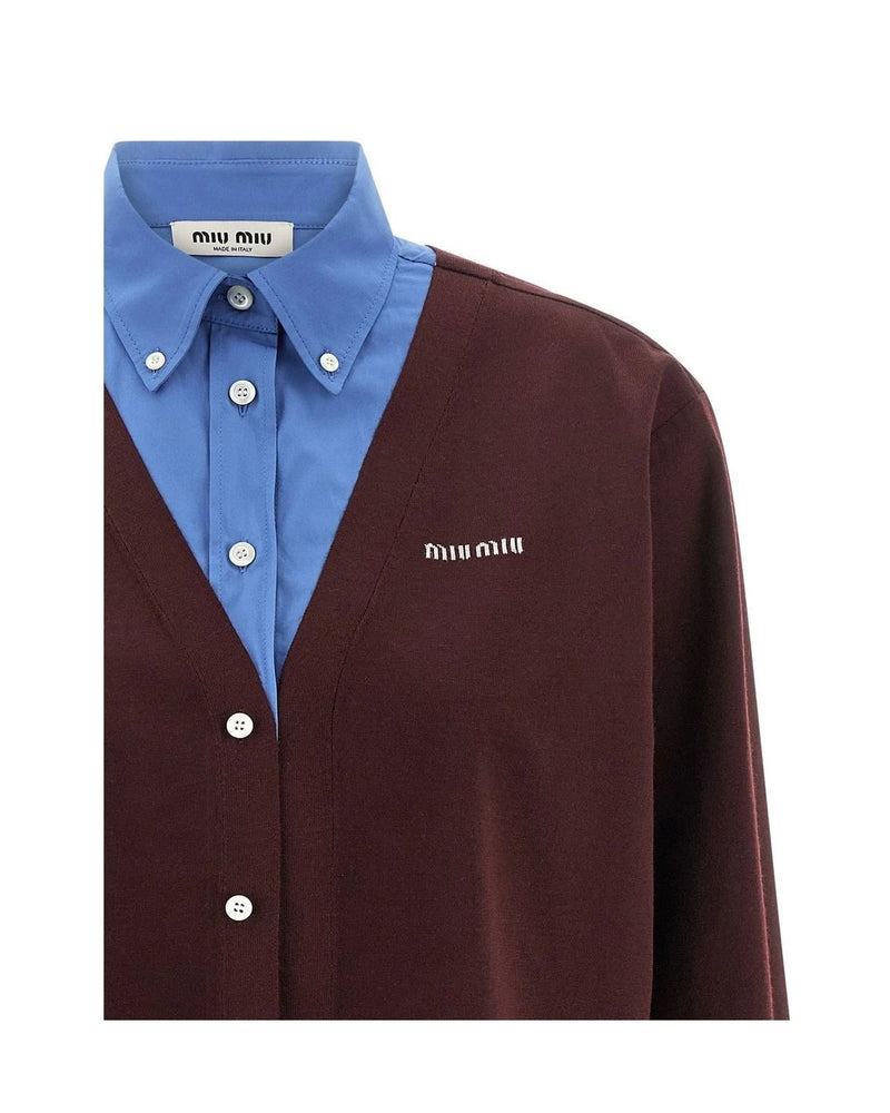 Miu Miu Dress Shirt in multicolor, Virgin Wool — view 3