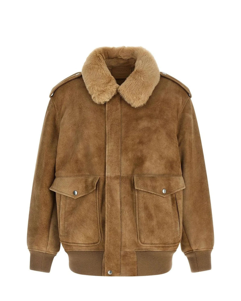 Prada Bomber Jacket in beige, Lamb Leather