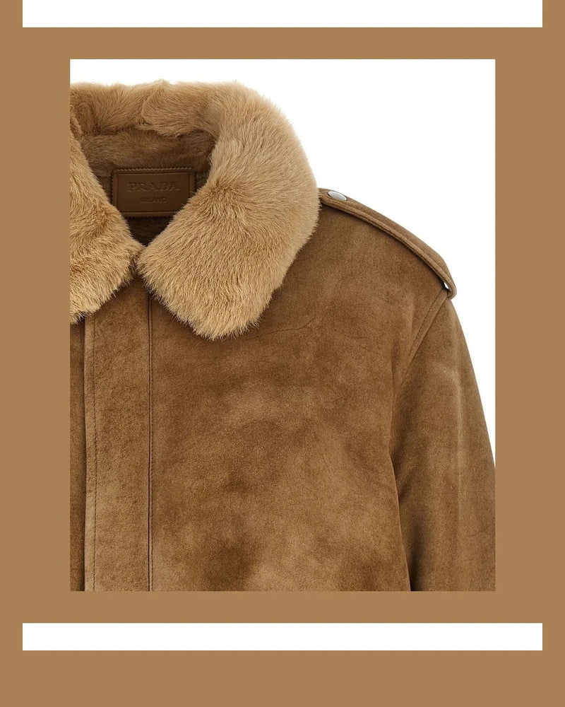 Prada Bomber Jacket in beige, Lamb Leather — view 3