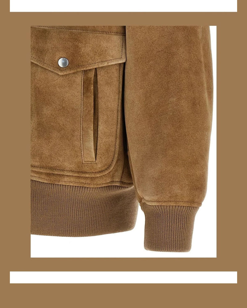 Prada Bomber Jacket in beige, Lamb Leather — view 4