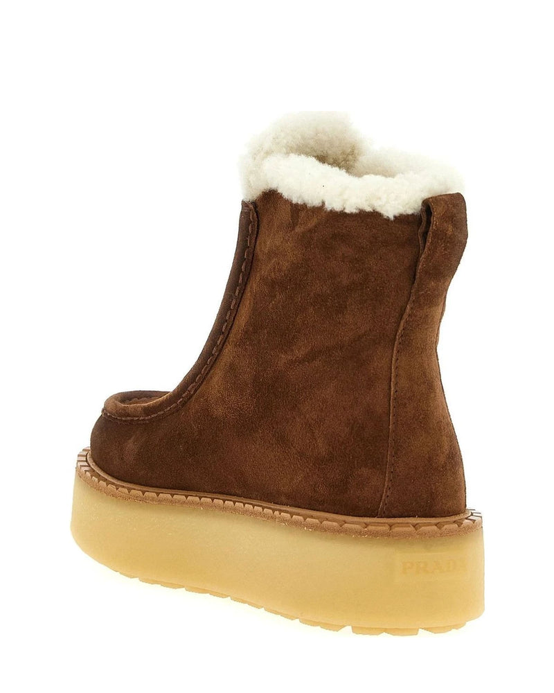 Prada Ankle Boots in brown, Calfskin Leather — view 3