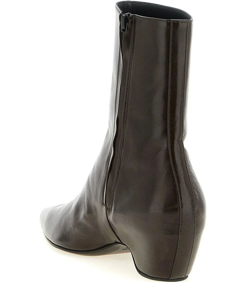 Khaite Ankle Boots in brown, Calfskin Leather — view 3