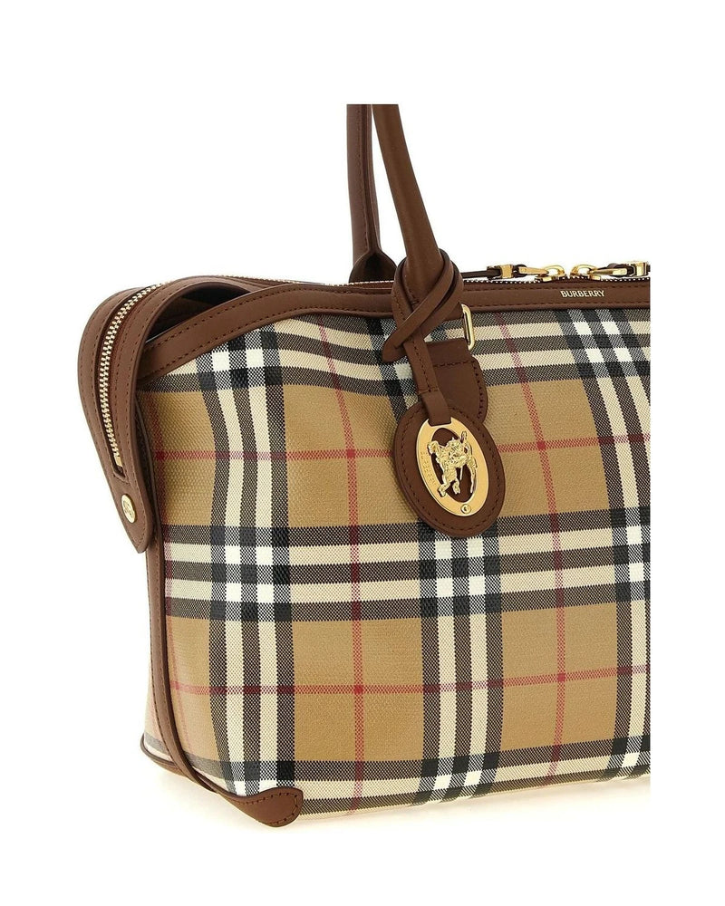 Burberry Satchel Bag in beige, Cotton — view 3