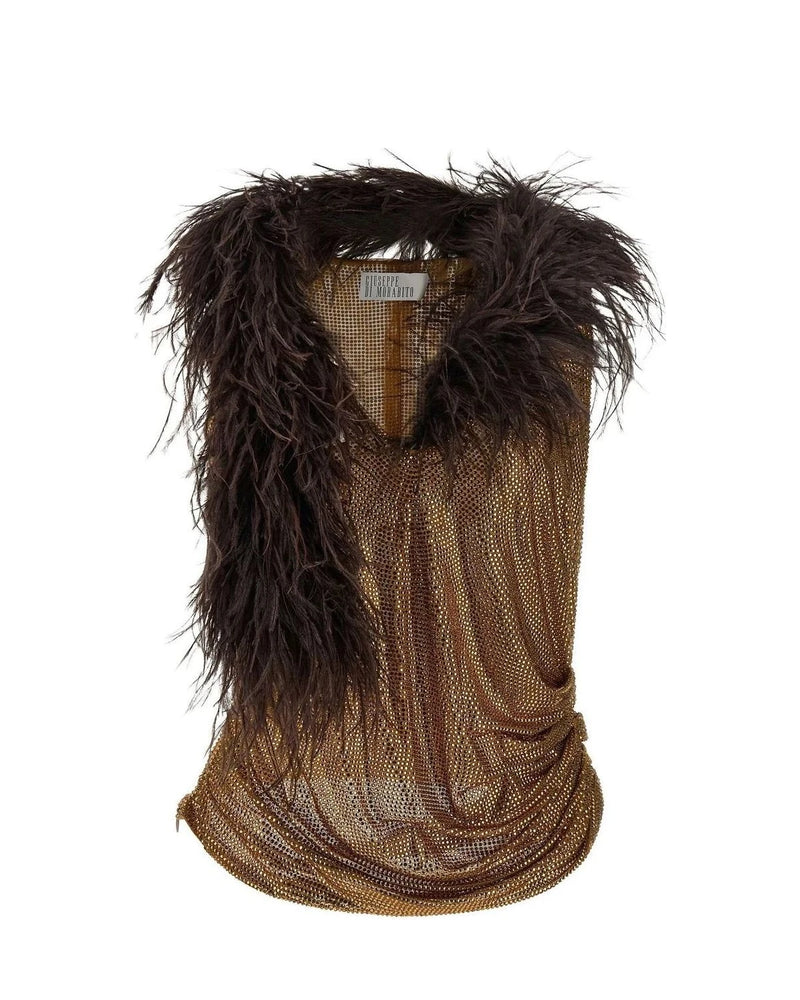 Giuseppe Di Morabito Tank Top in gold, Polyamide