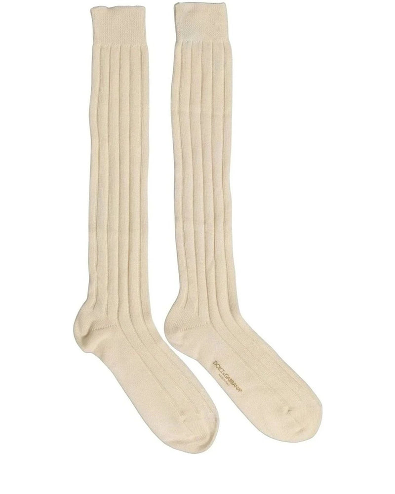 Dolce & Gabbana Knee Sock in beige, Wool — view 3