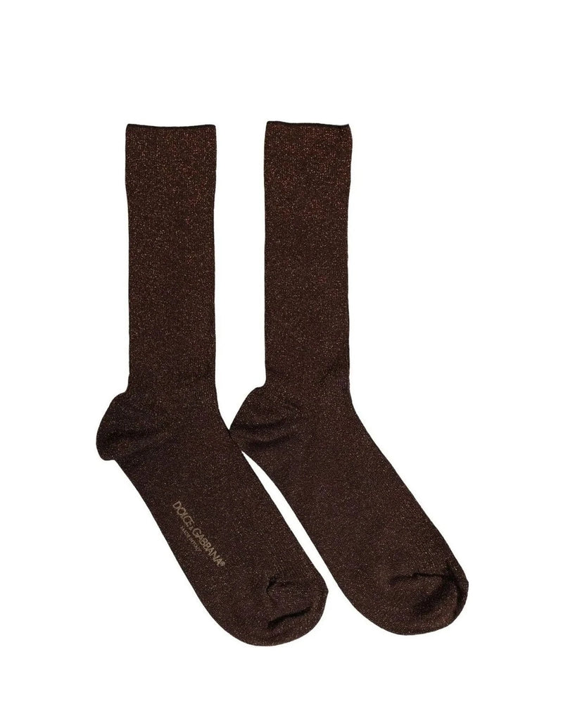 Dolce & Gabbana Dress Sock in brown, Viscose — view 3