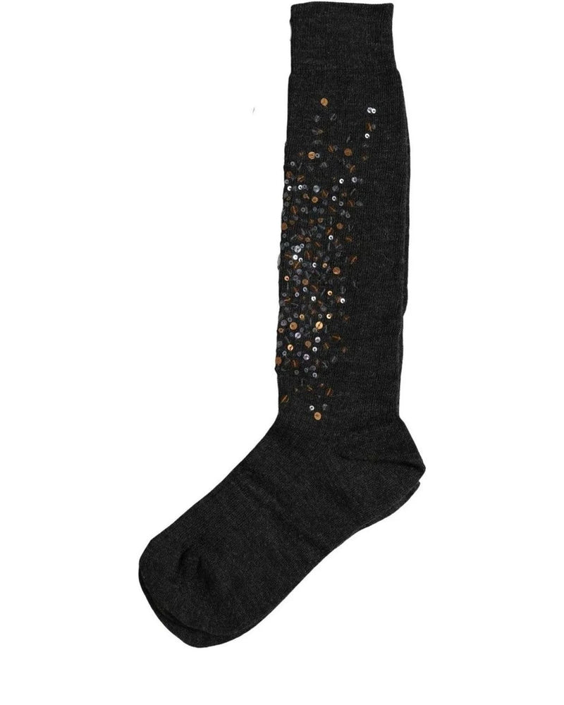 Dolce & Gabbana Knee Sock in gray, Wool — view 2