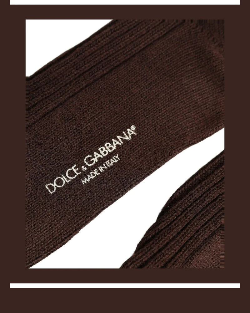Dolce & Gabbana Crew Sock in brown, Wool — view 4
